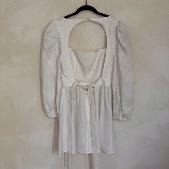 Reformation long sleeve linen dress with tie back - Picture 4 of 4